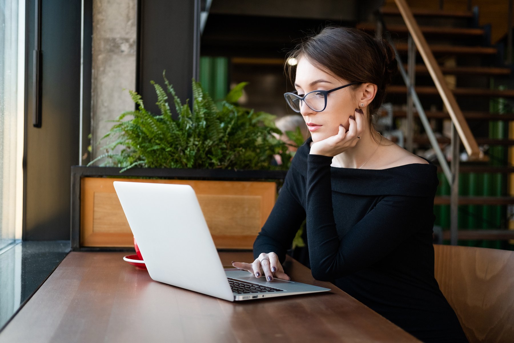 Business Woman Working on Laptop